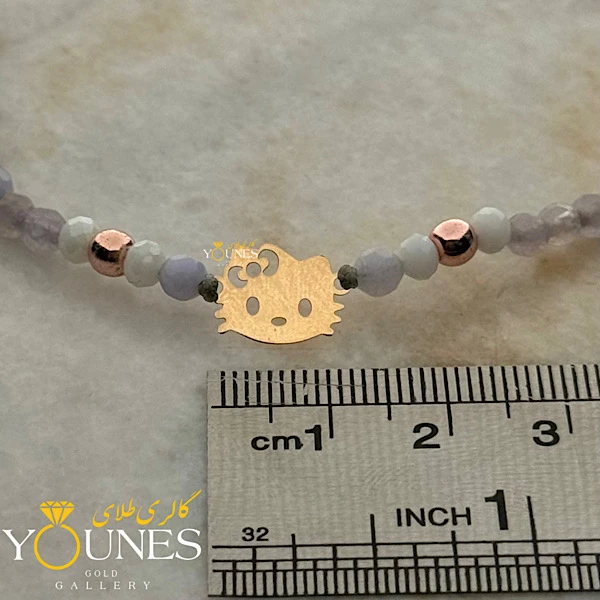 دستبند هلو کیتی طلا لیزری